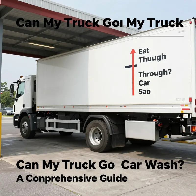 A compatibility assessment of a truck entering a car wash with size restrictions clearly marked.
