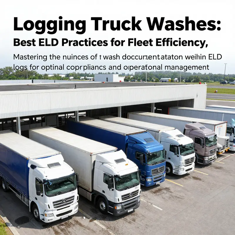 Busiest truck wash facility with various trucks undergoing washing and maintenance.