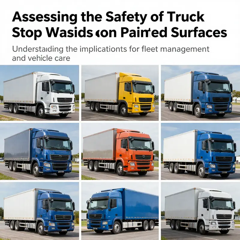 A variety of trucks undergoing different washing methods, emphasizing the significance of paint safety.