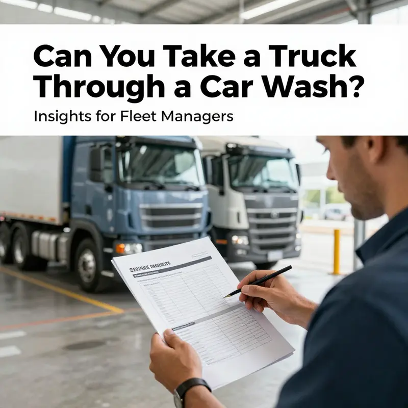 A large truck goes through a car wash equipped to handle bigger vehicles.