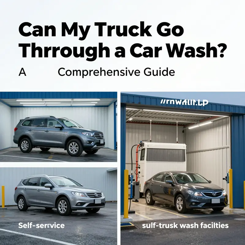 A compatibility assessment of a truck entering a car wash with size restrictions clearly marked.