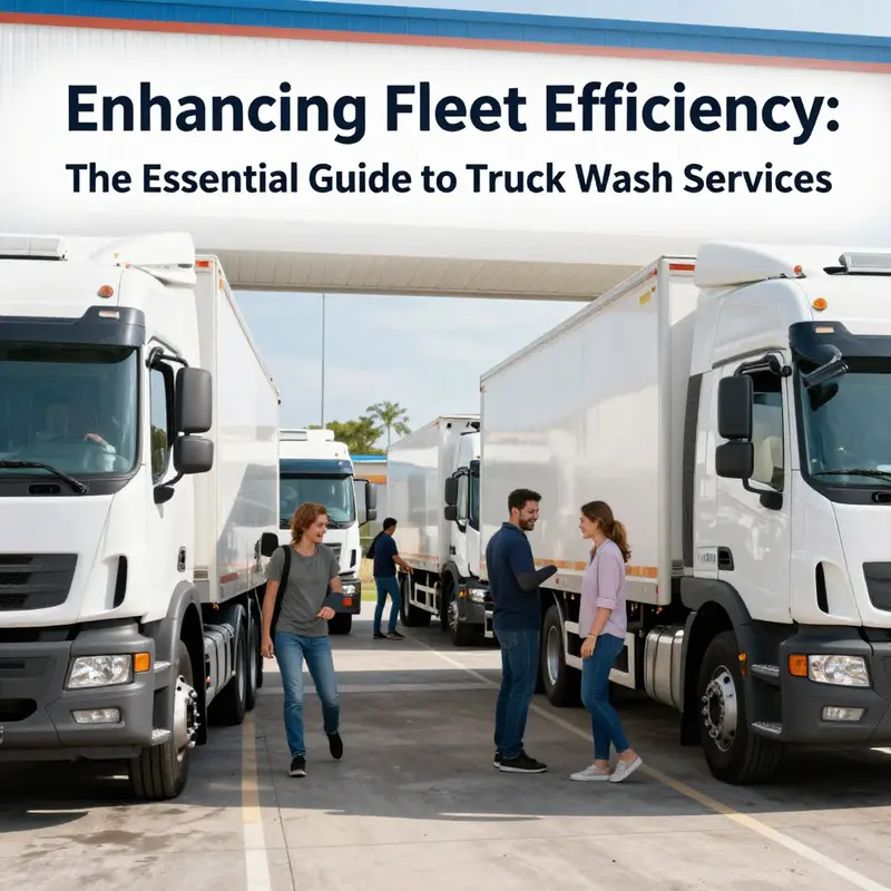 A vibrant truck wash facility demonstrating the efficiency of modern cleaning operations.