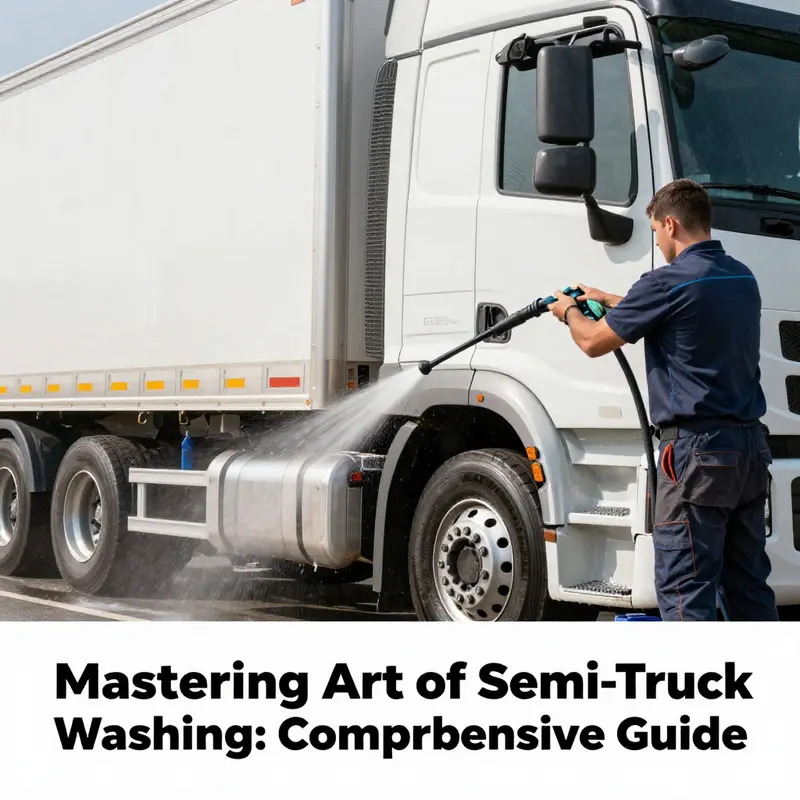 Essential tools and setup for effectively starting the semi-truck washing process.