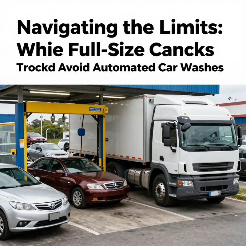 Comparison of a standard automated car wash designed for passenger vehicles versus a full-size truck.