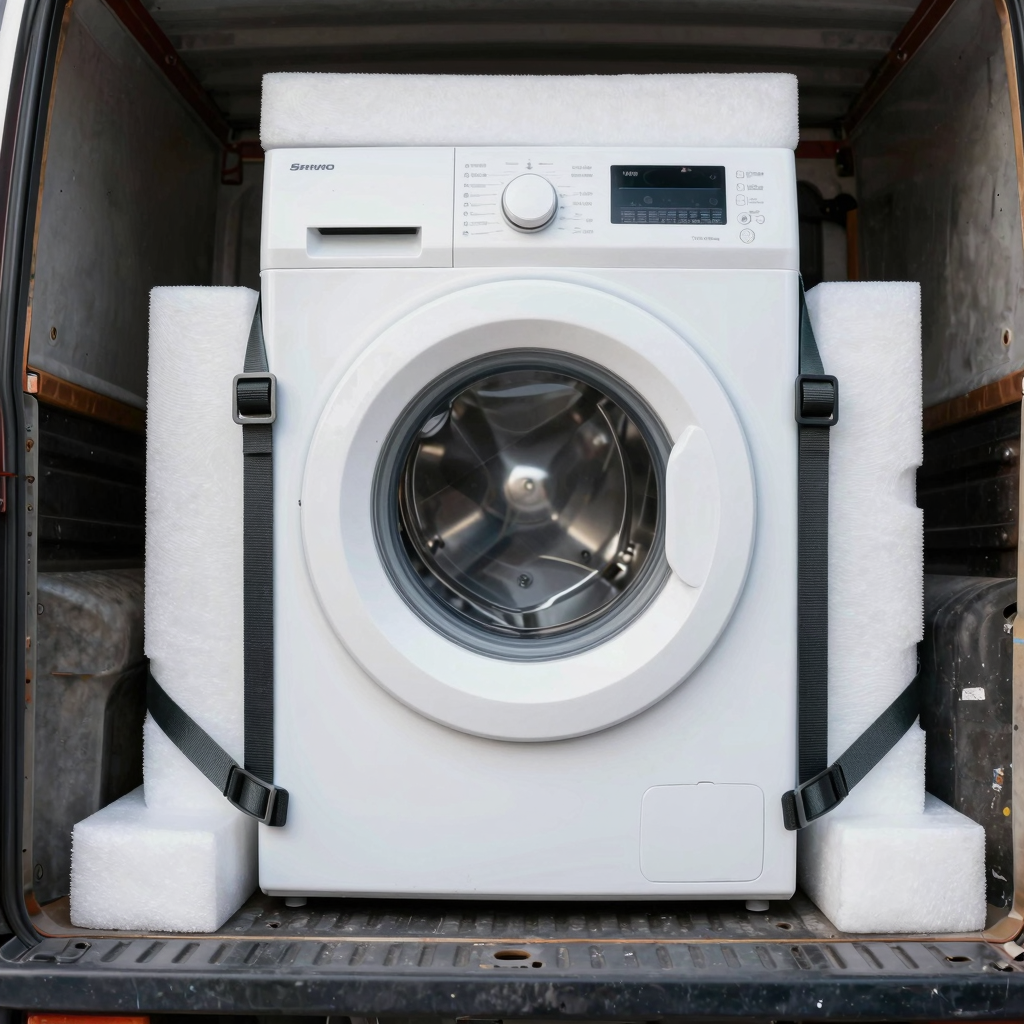 Secured Washer During Transport