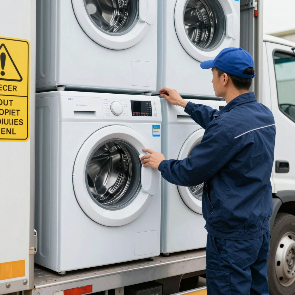 Fleet manager overseeing legal regulations for transporting washing machines