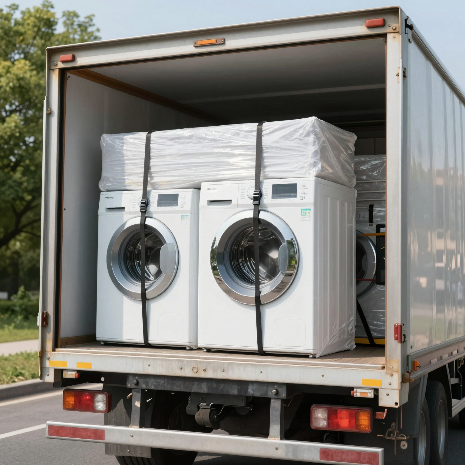 Truck Transporting Washers Safely