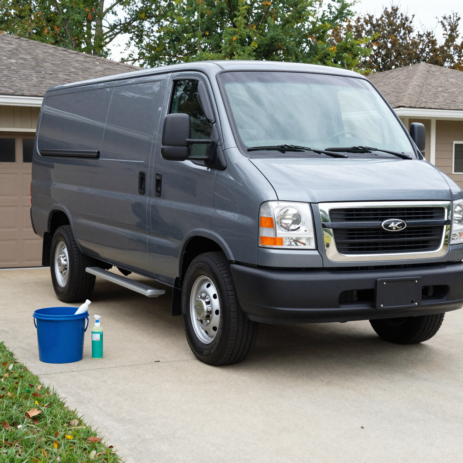Shiny truck in a driveway