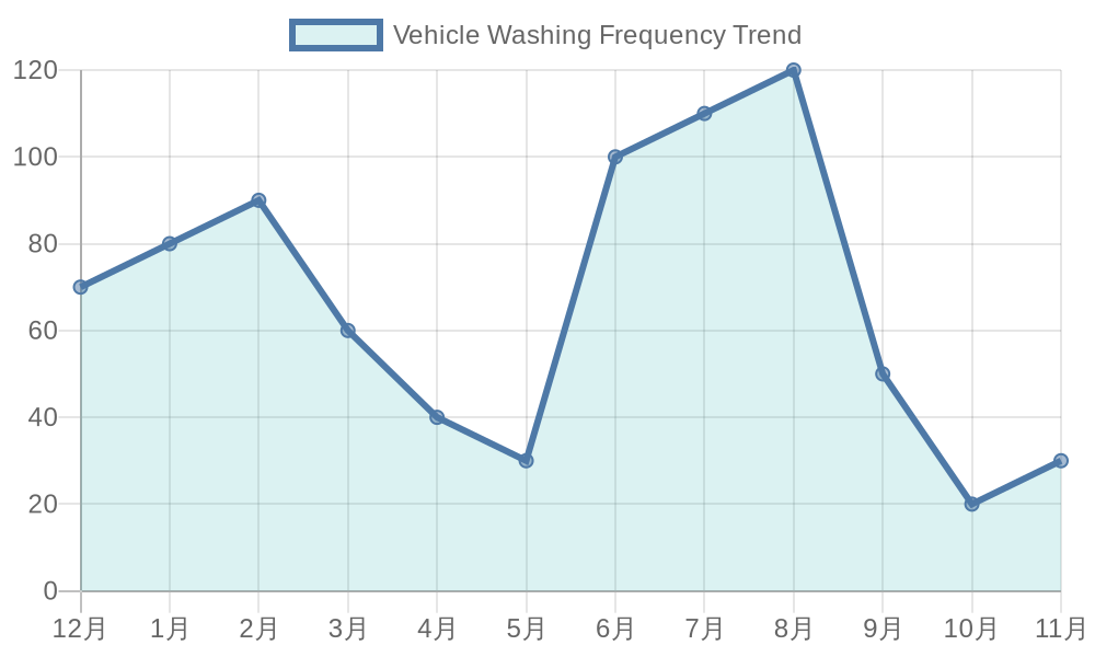 Vehicle Washing Frequency Trends by Season