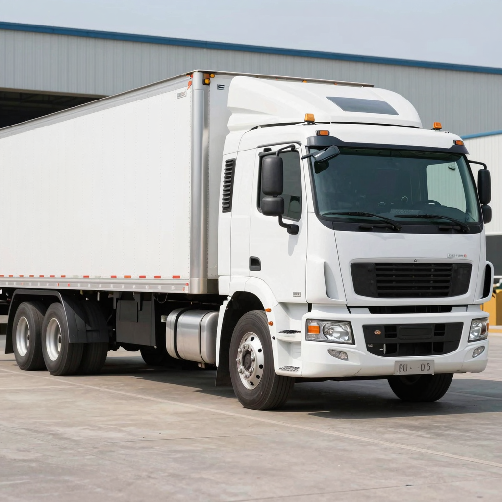 A clean, well-maintained truck with towing equipment, showcasing professionalism in the trucking industry.