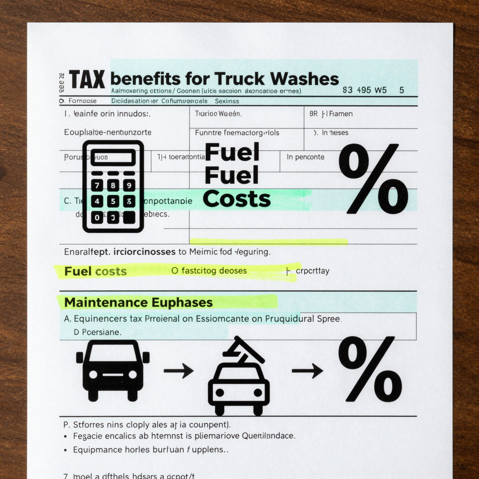 Tax benefits illustration for truck washes