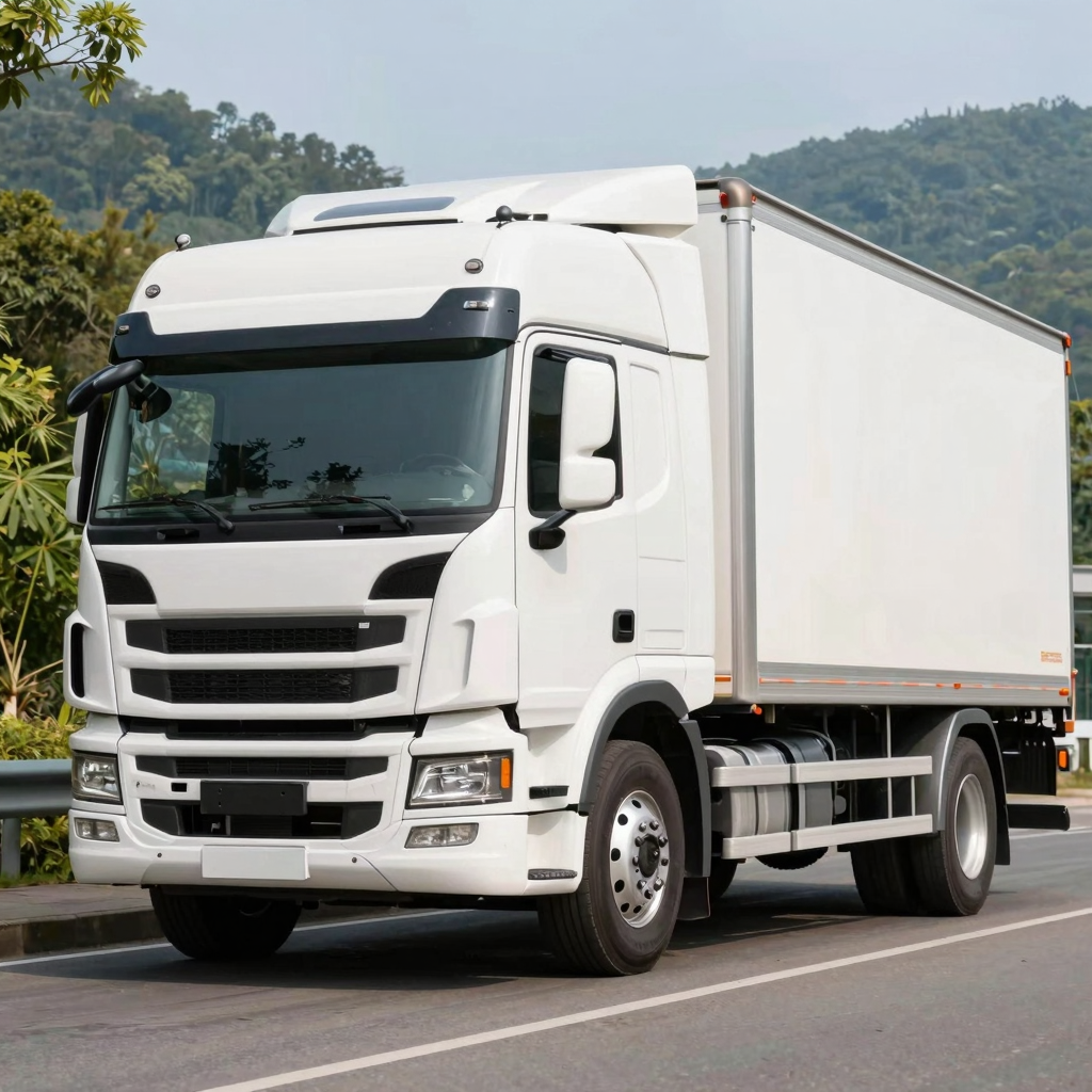 A clean truck parked against a scenic backdrop to illustrate the benefits of proper washing and maintenance.