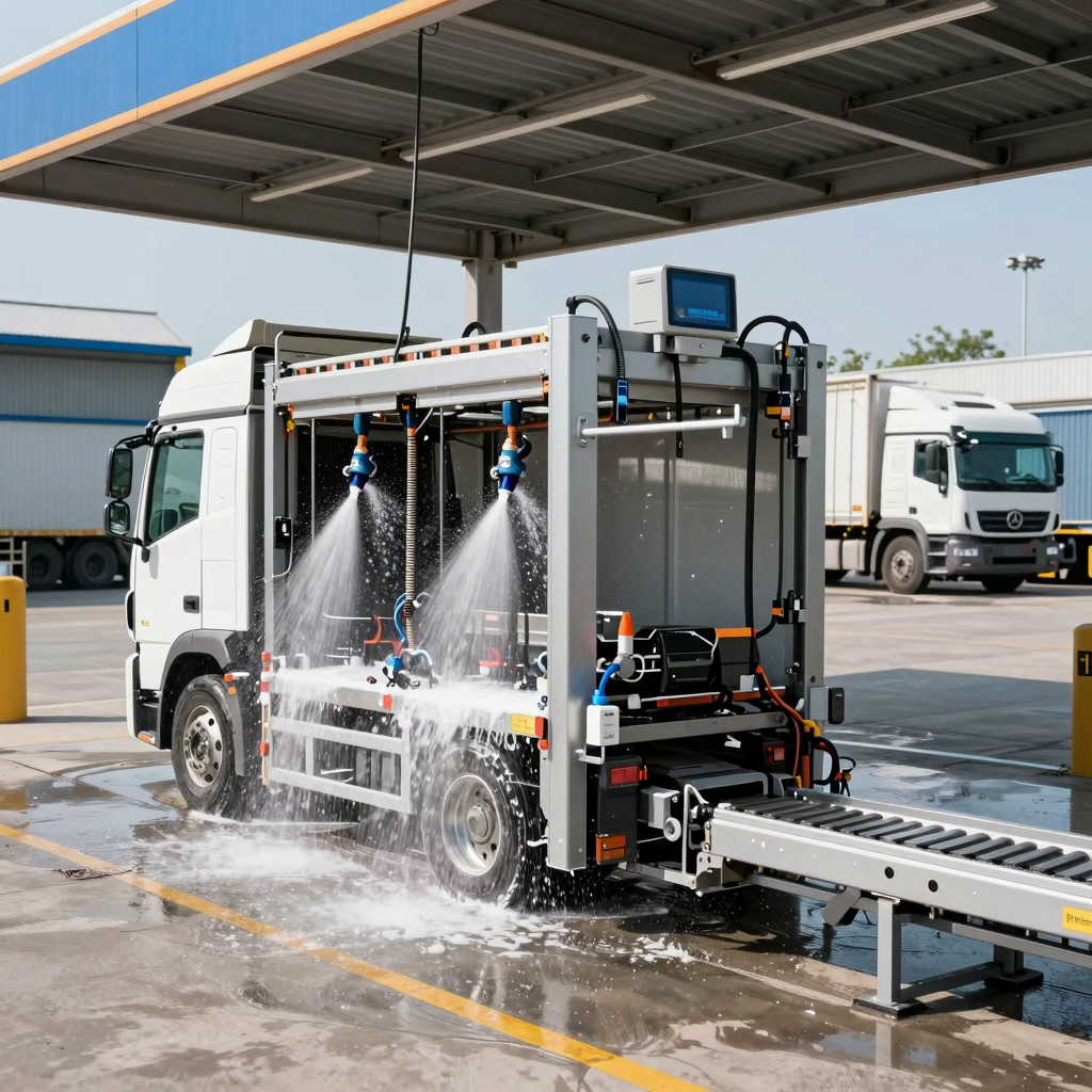 Automatic truck washing system