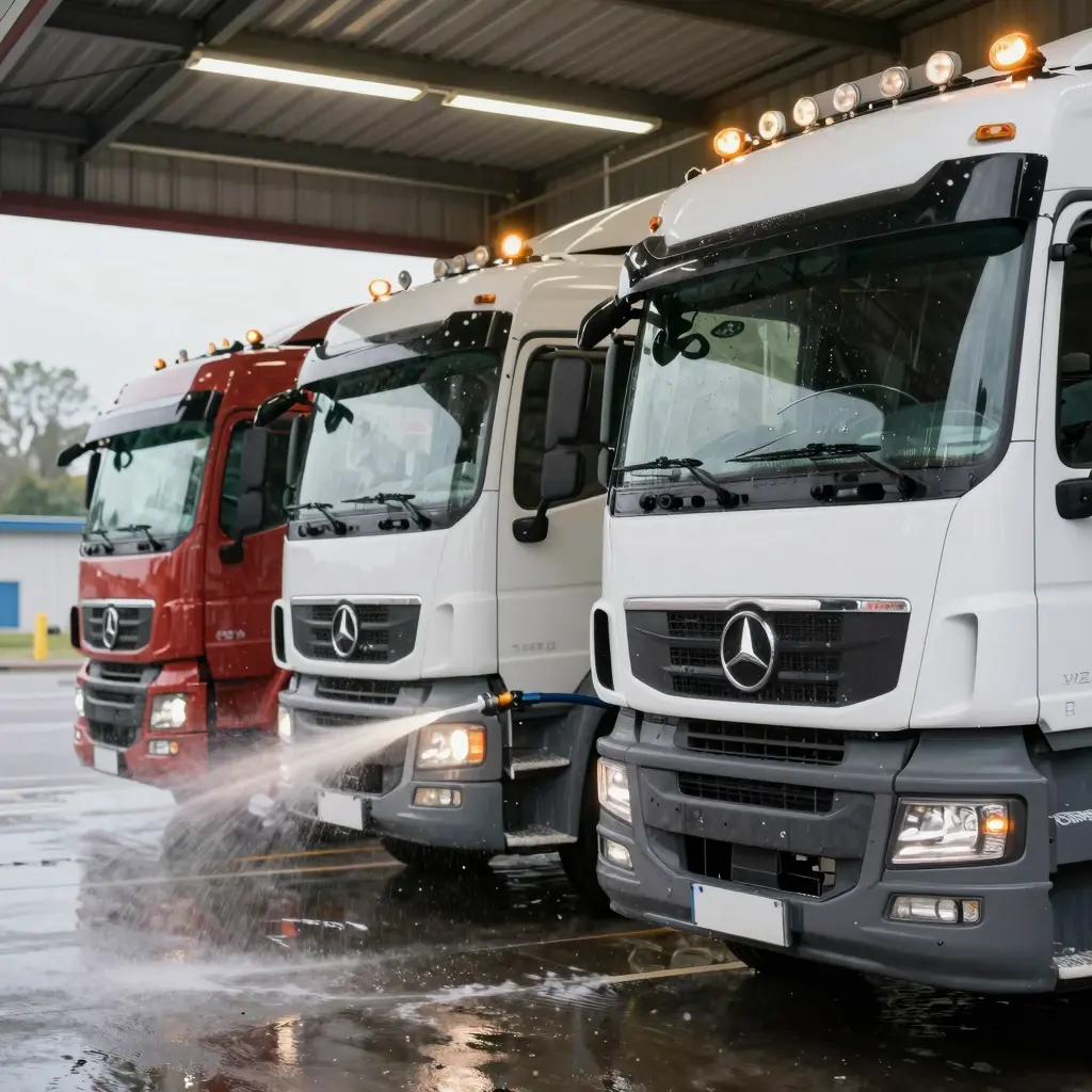 Truck Wash with Strobe Lights
