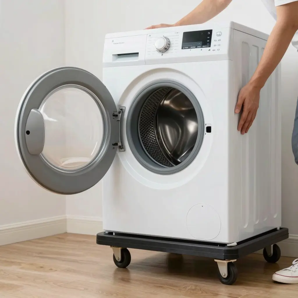 Washer and Dryer Being Loaded Onto a Dolly