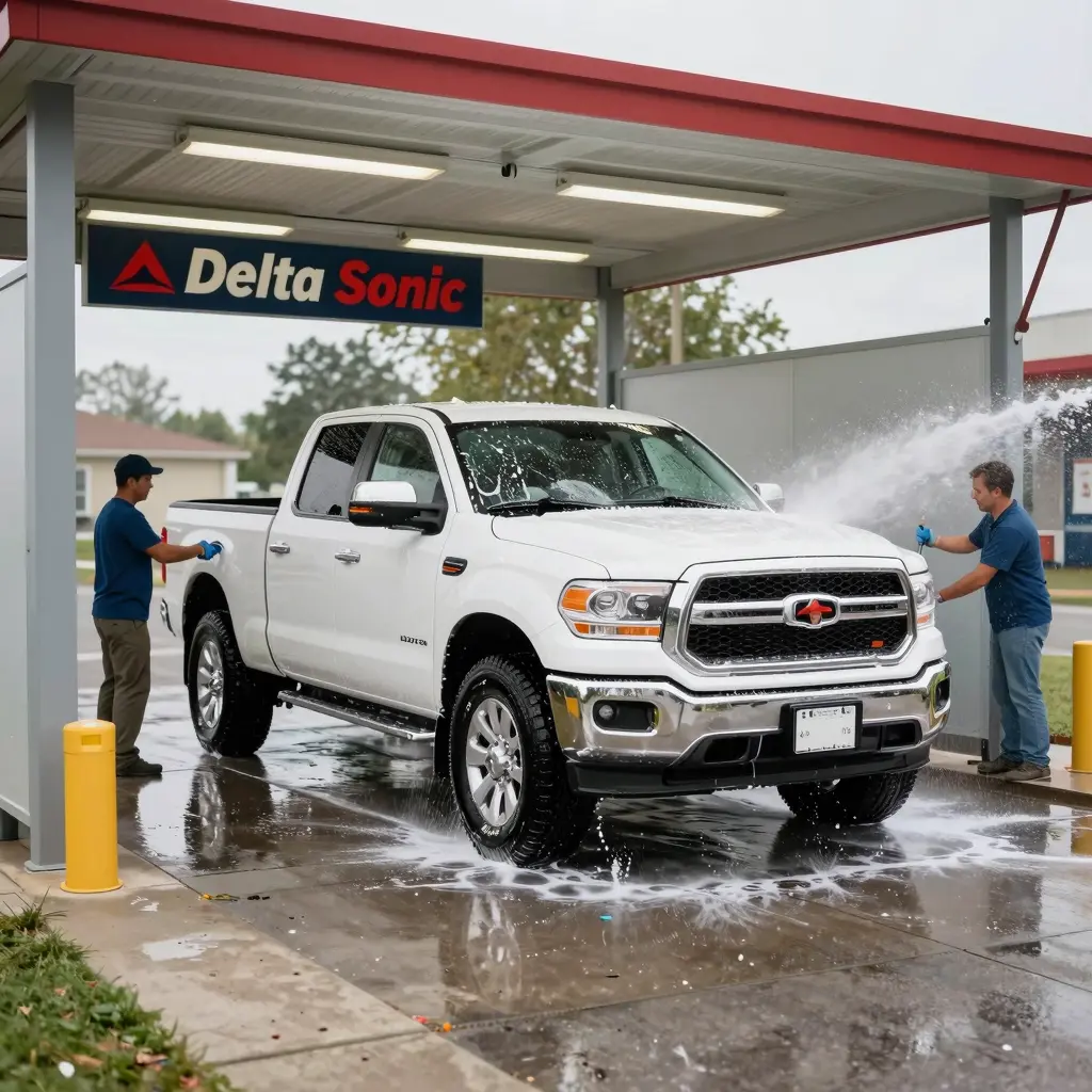 Delta Sonic Truck Wash in Action