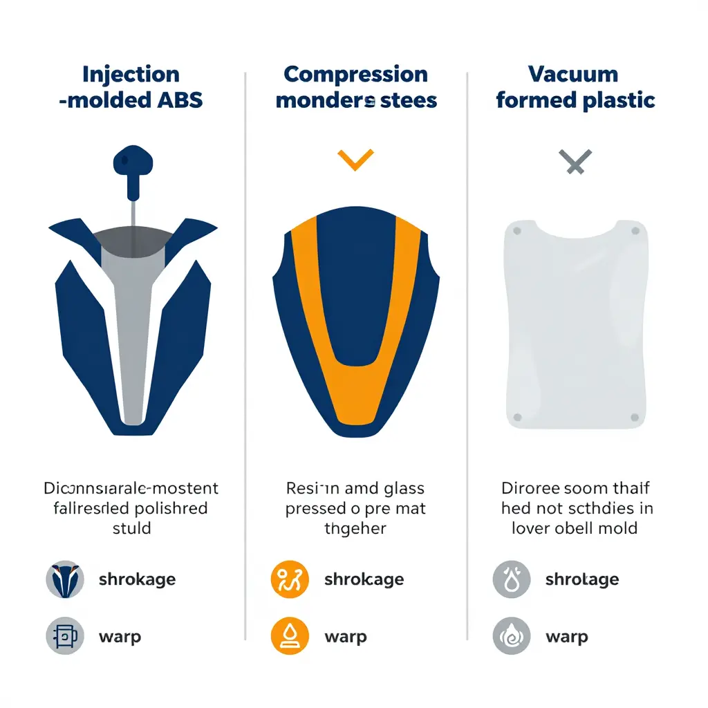 Comparison of three fairing manufacturing methods and their dimensional behavior